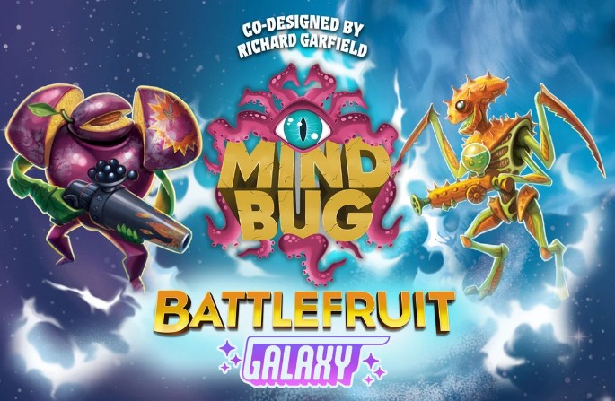 Kort fra Mindbug: Battlefruit Galaxy med fantasifulde væsener